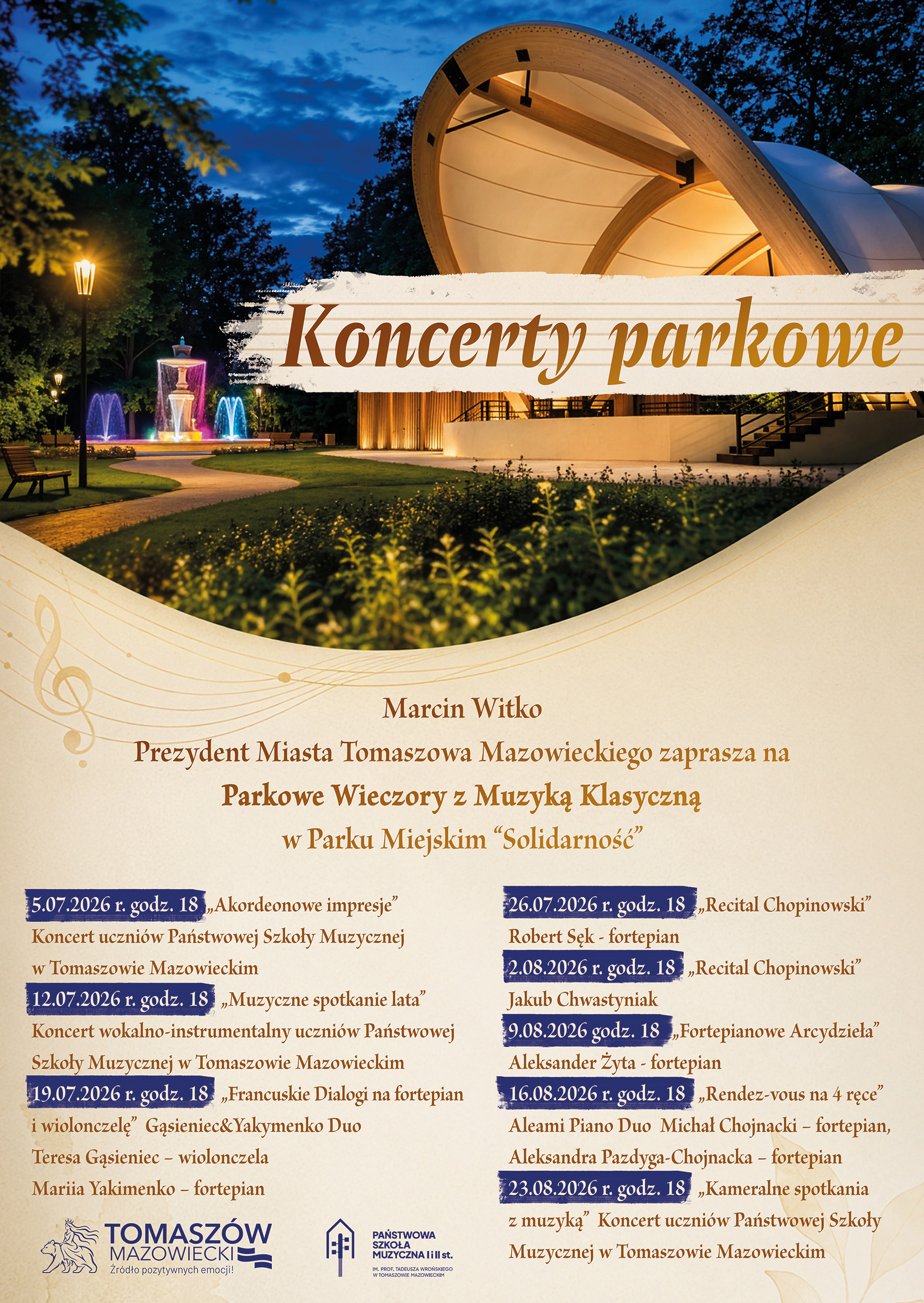 aktualność: Zapraszamy na „Parkowe Wieczory z Muzyką Klasyczną” w Parku „Solidarność”